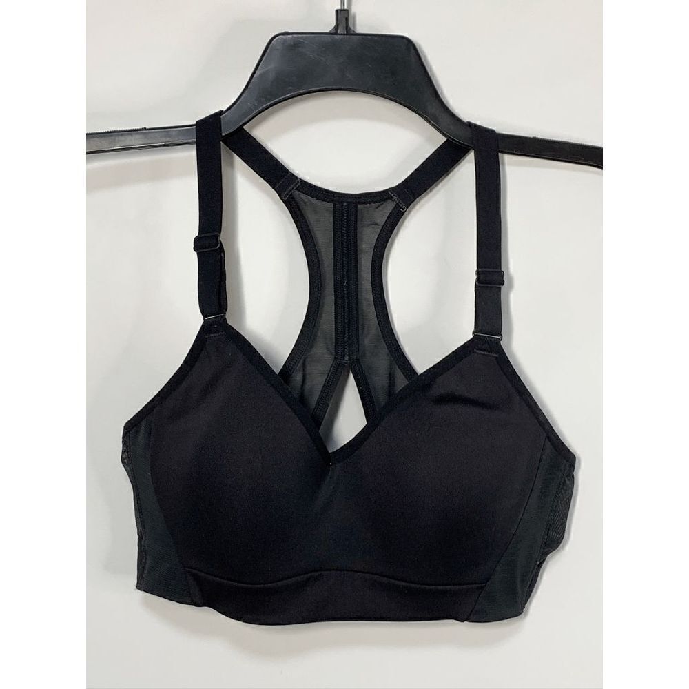 All in Motion Women T Strap Sports Bra Padded Black Adjustable Strap Size Small